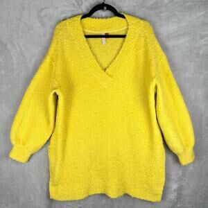 Pilcro Anthropologie Sweater Womens Medium Yellow Oversized Wool Cozy Chunky